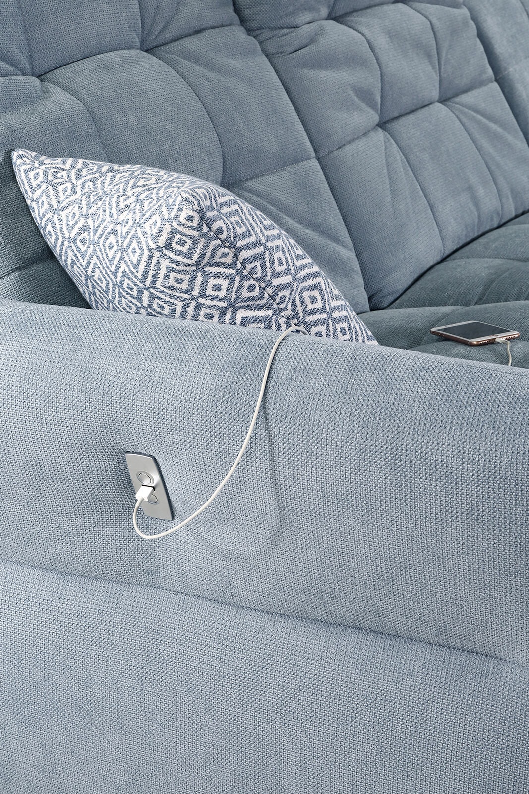 PHILL HILL Ecksofa FORBACH 279 x 210 cm blau