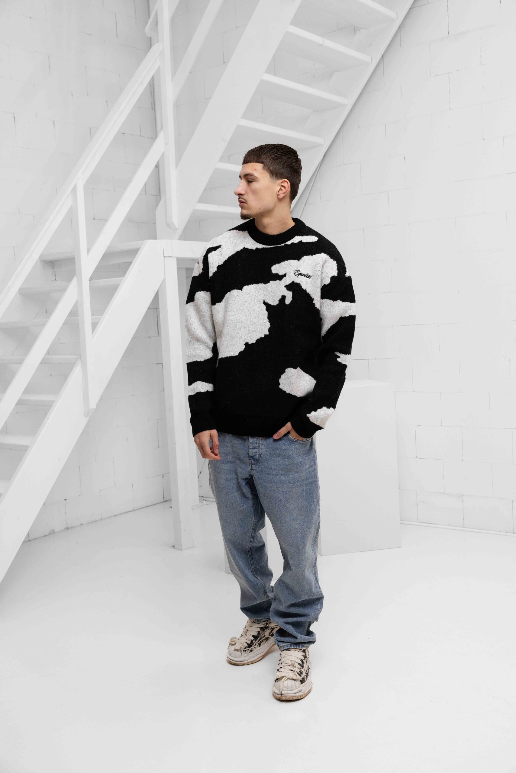 Equalité Camo Knit Sweater Heren Zwart/Grijs