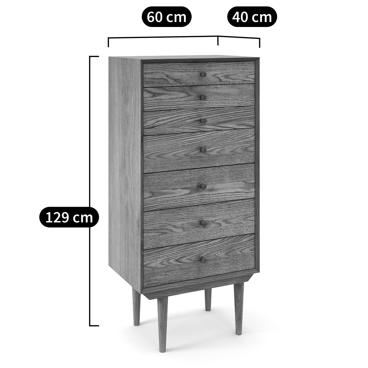 LA REDOUTE INTERIEURS<br>Cômoda vintage, 7 gavetas, Quilda