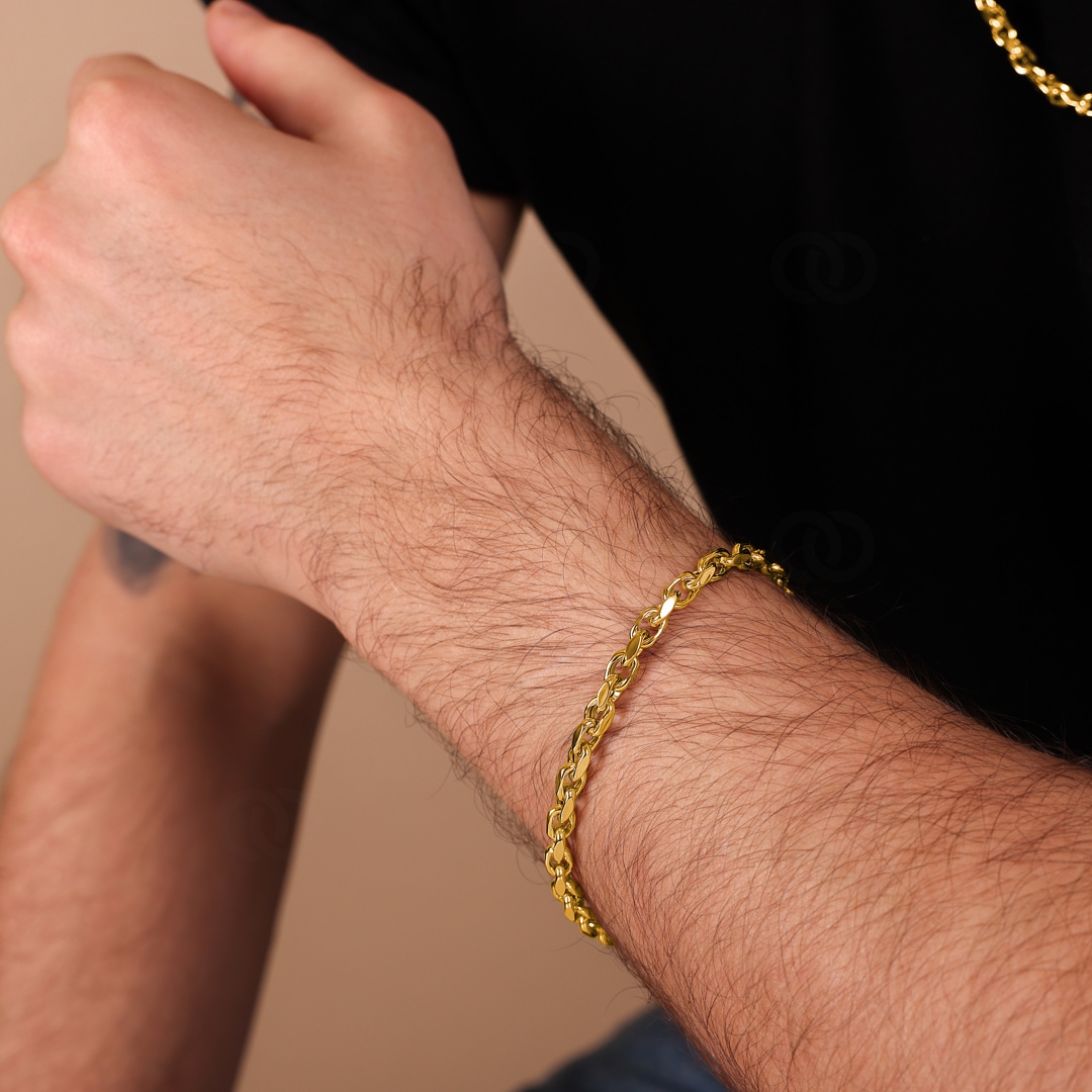 4.4mm Ankerarmband 750/18 K Gelbgold halbmassiv