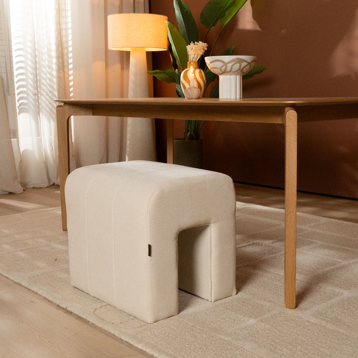 Bronx71 Modulaire hocker Seth chenille off white