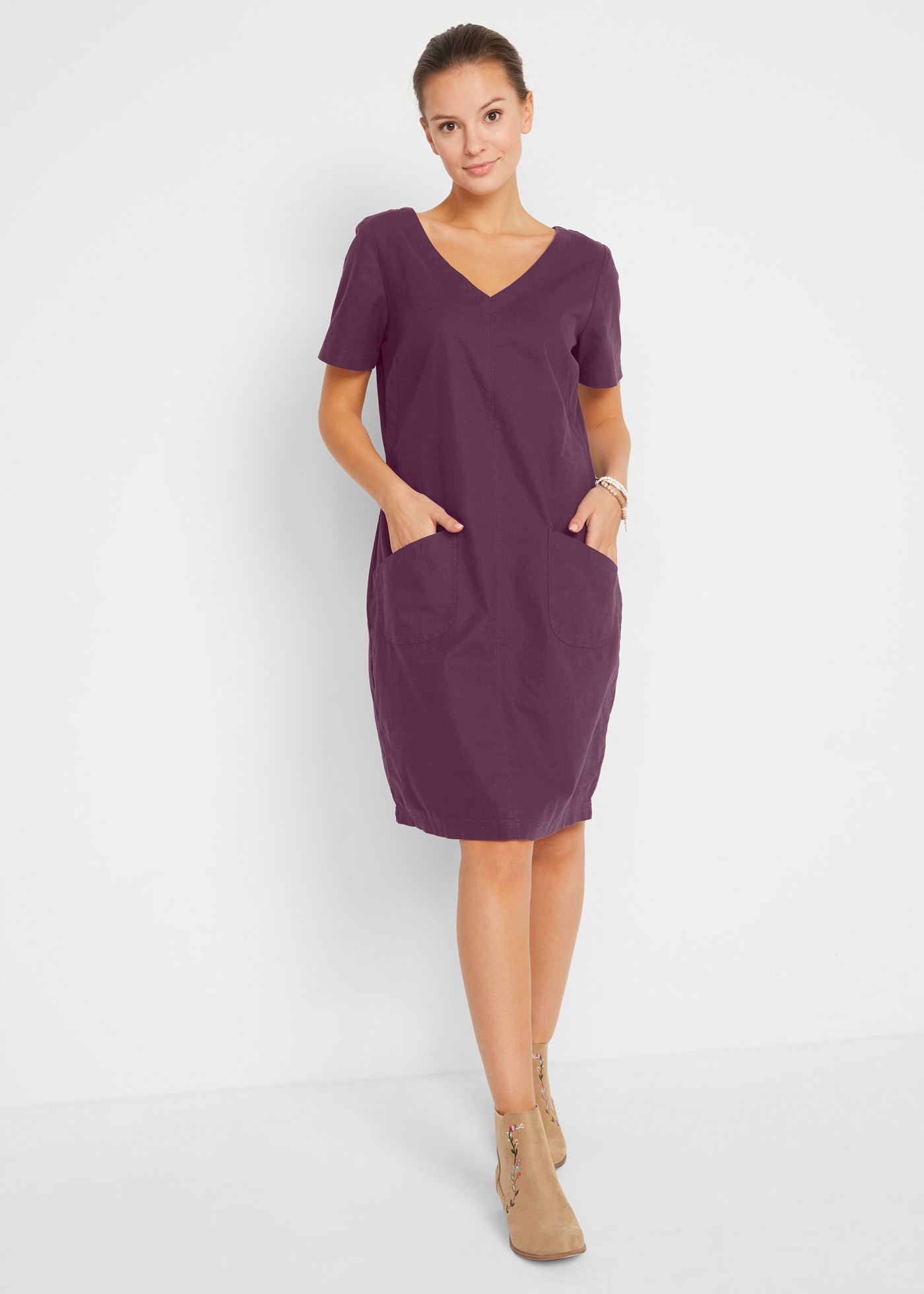bonprix Minikleid »Minikleid mit Leinen« Minikleid mit Leinen