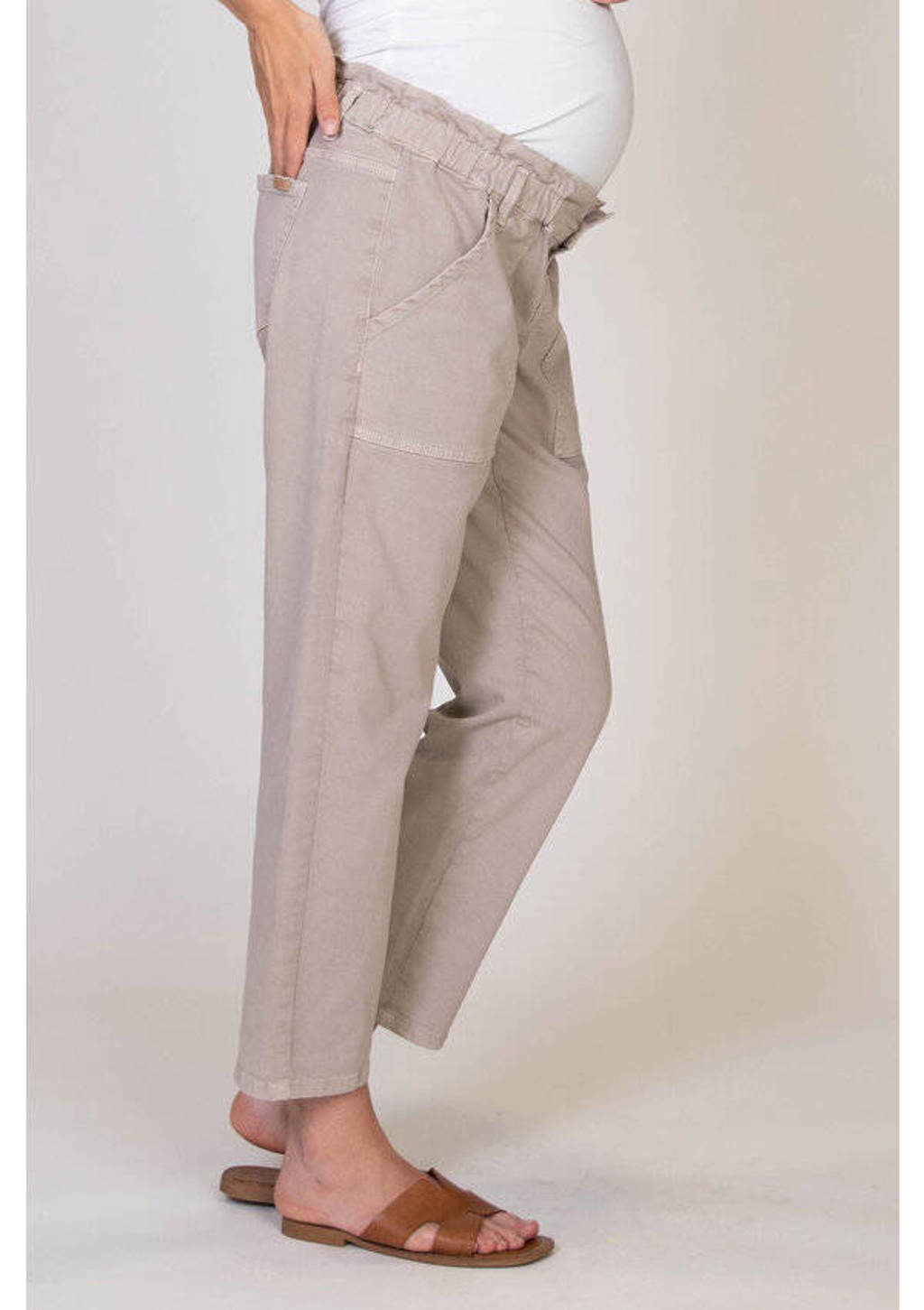 LOVE2WAIT loose fit broek beige