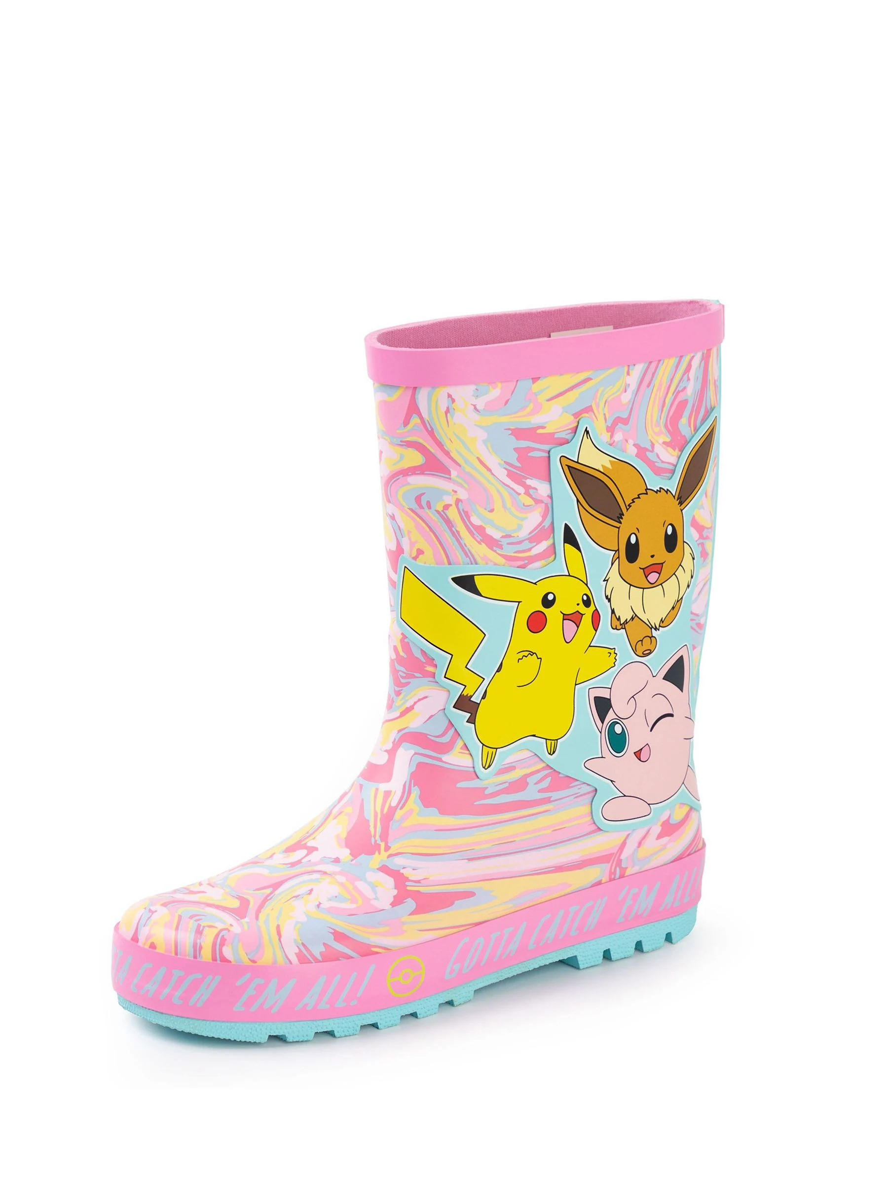 Roze - Vanilla Underground Kids Pokemon Wellies with Handles