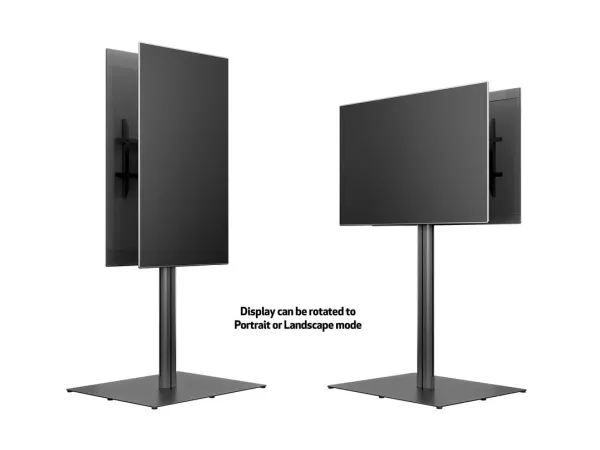 Multibrackets M Public Display Stand 180 HD Back to Back Black w. Floorbase - Stativ - for 2 LCD displays - aluminium, stål - sort - skærmstørrelse: 55