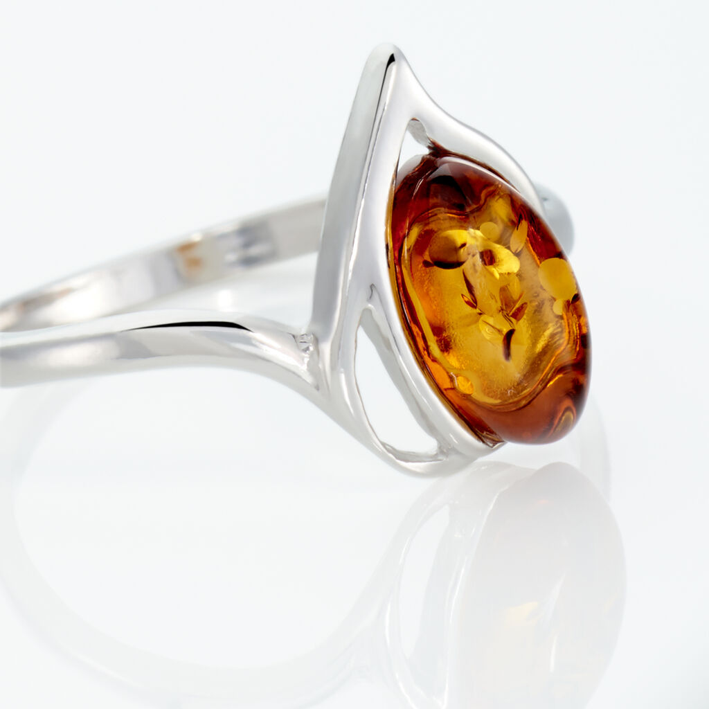 Bague Argent Blanc Nailla Ambre