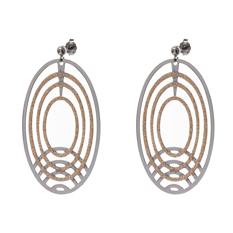 Boucles D'oreilles Argent Horizon Noir