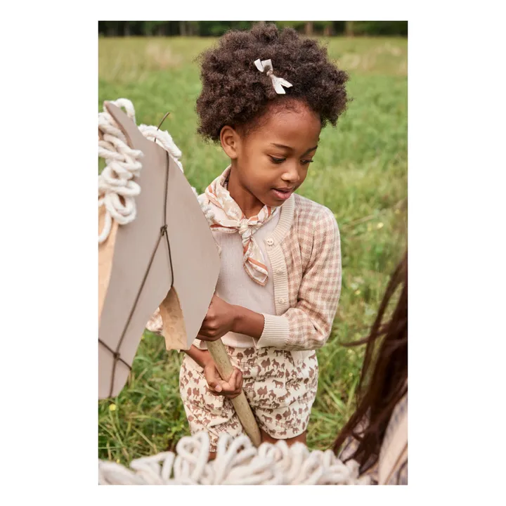 Soor Ploom Cardigan à Carreaux Rose  | Bois de rose