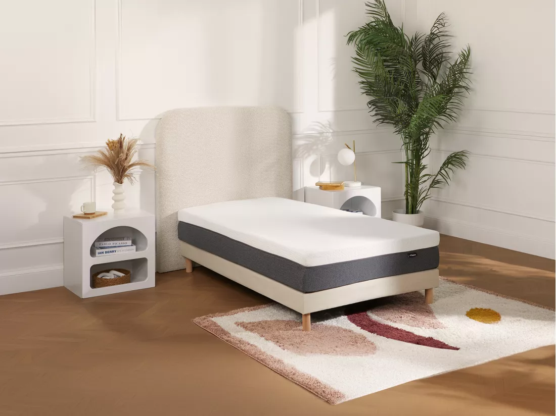 Matelas 90 x 190 cm mousse HD 7 zones et accueil mémoire de forme déhoussable ép.25cm - RIAU de YSMÉE