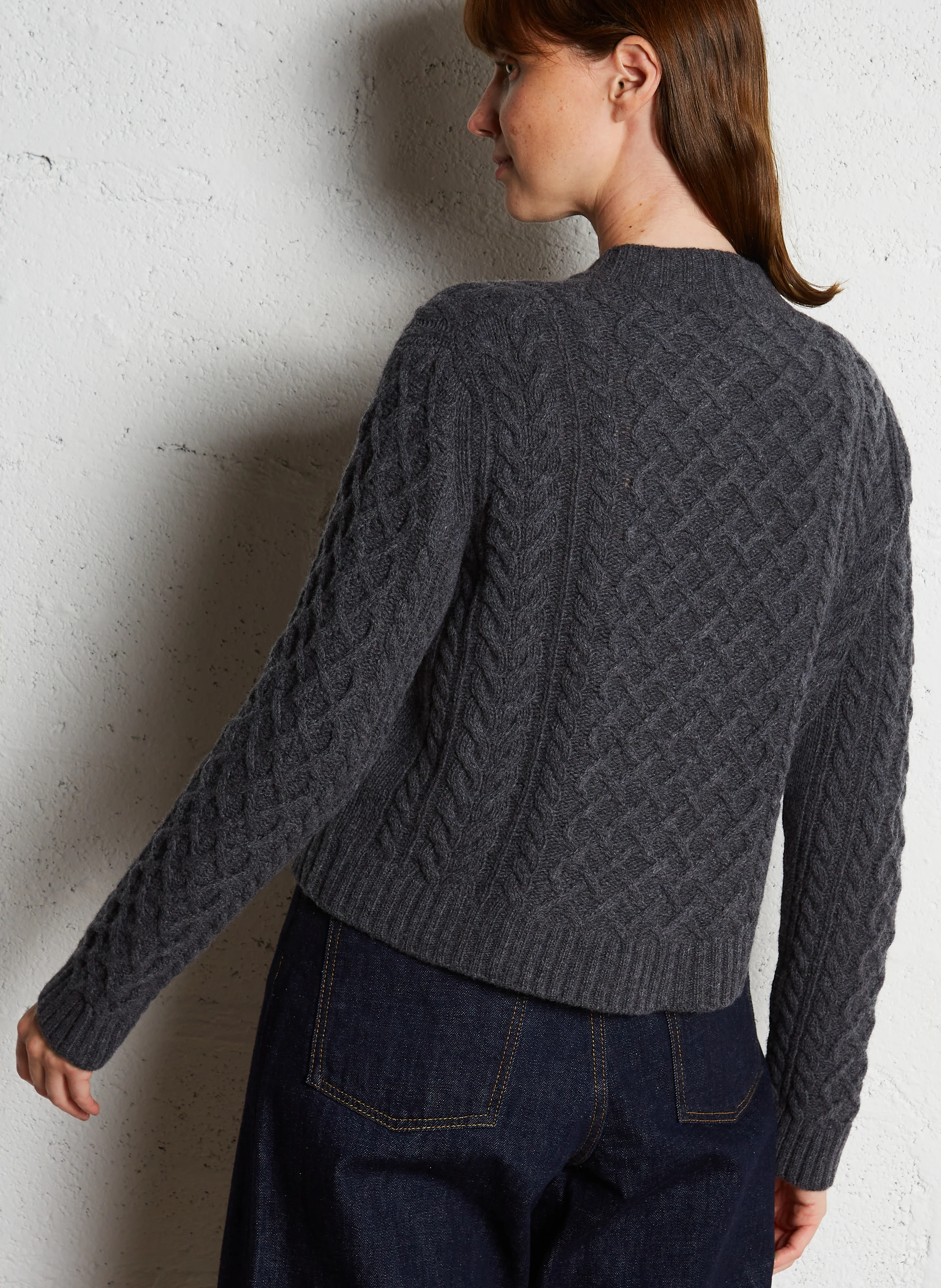AFOSI - Gilet ample col rond en laine vierge | Noir
