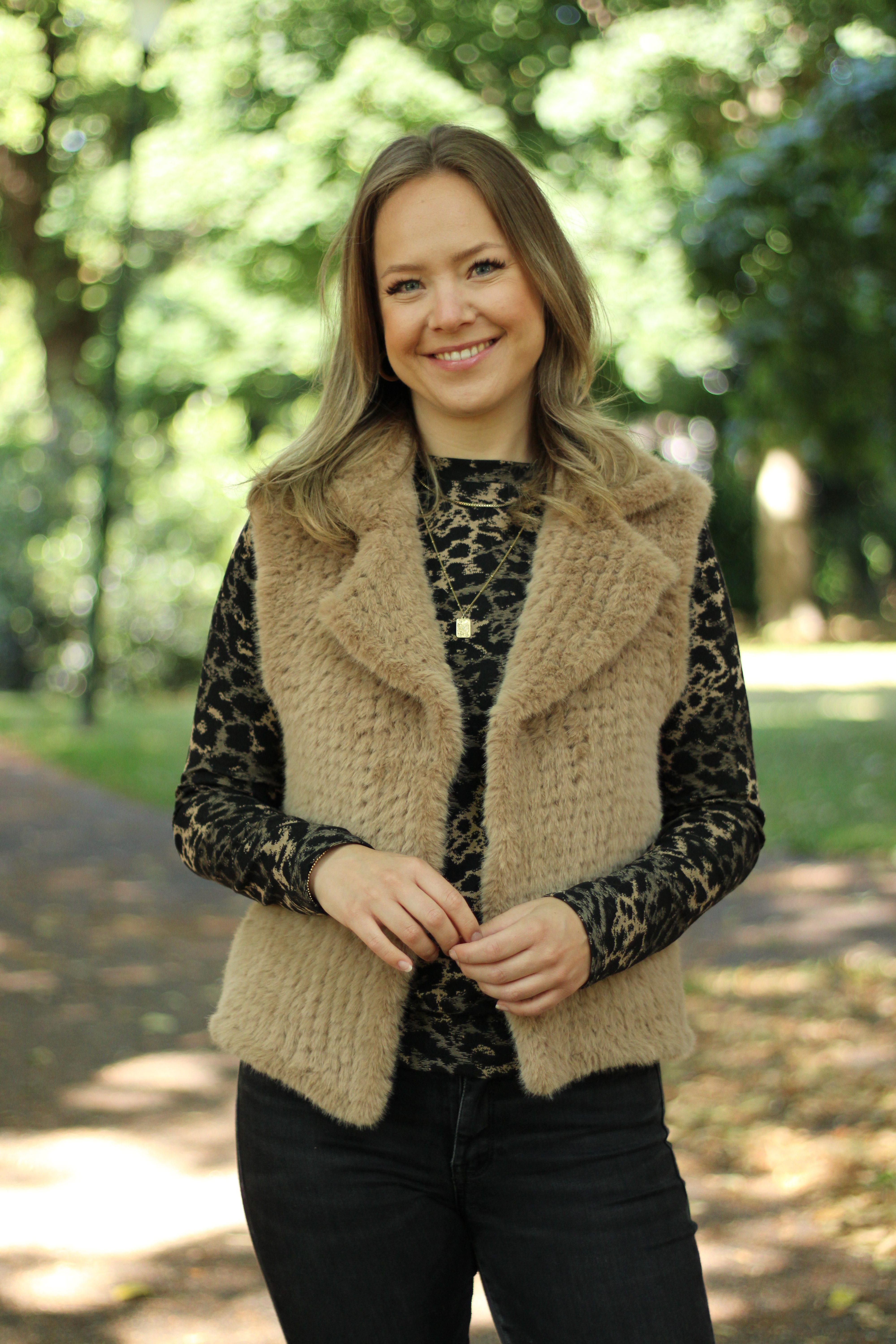 Rino & Pelle - Keasha Faux Fur Waistcoat - Misty Nude