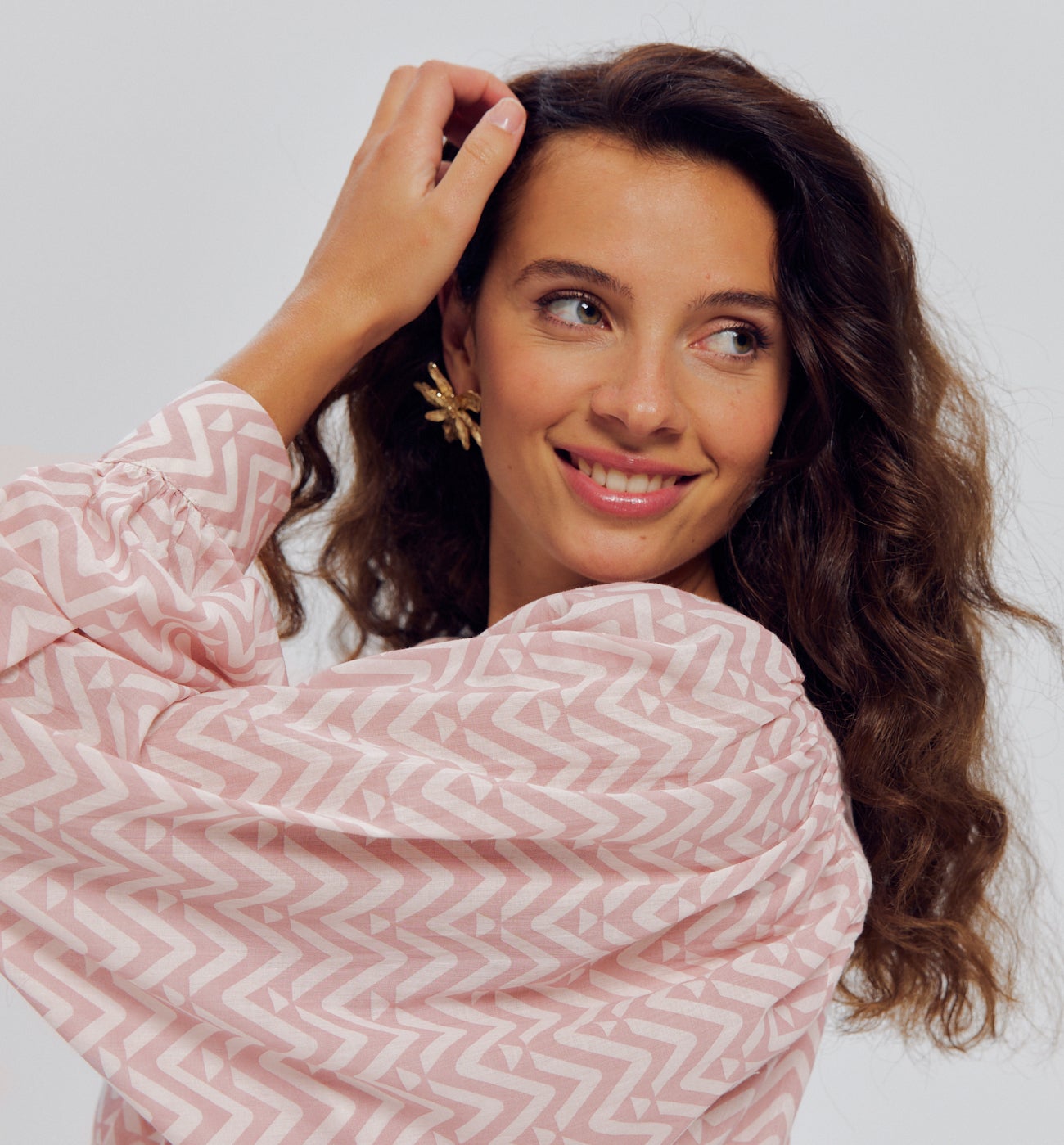 Chemise imprimée en cotonnade - Imprimé rose