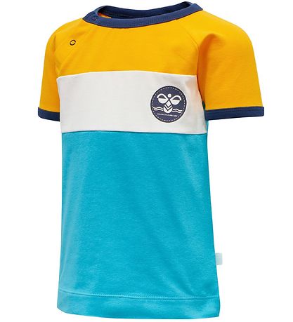 Hummel T-Shirt - hmlAnton - Gelb/Türkis
