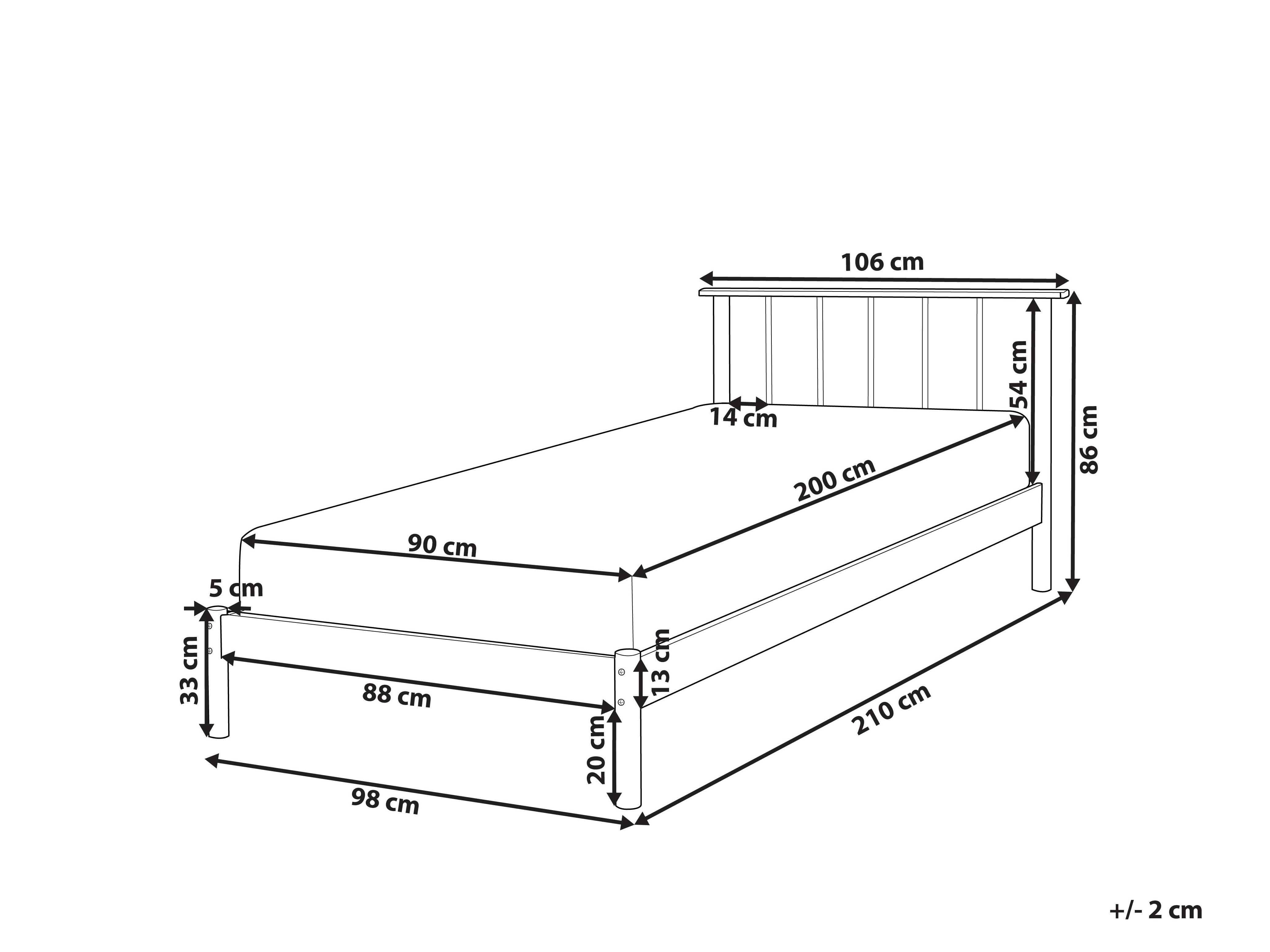 Bed Dennenhout BARRET 90 x 200 cm Bruin