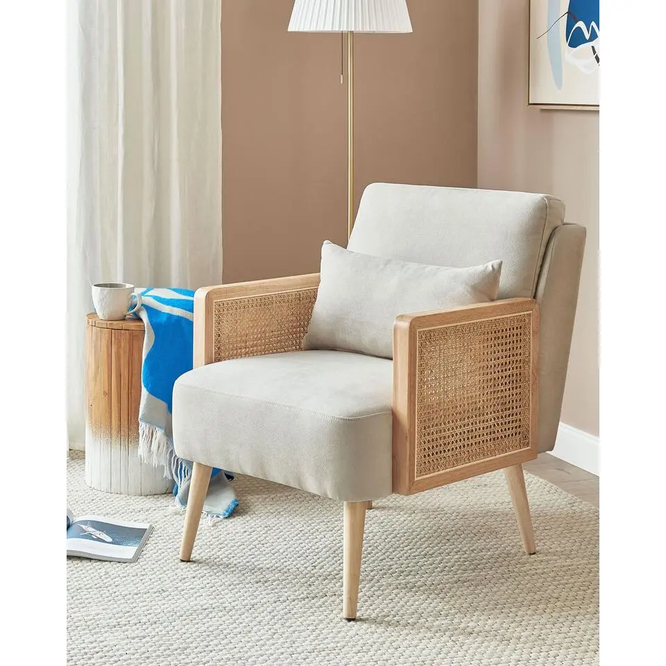 ORUM - Fauteuil - Lichtbeige - Rotan