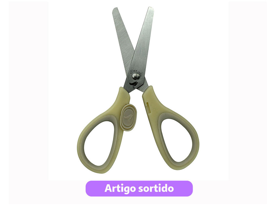 TESOURA PARA ESQUERDINOS AUCHAN 13CM CORES SORTIDAS