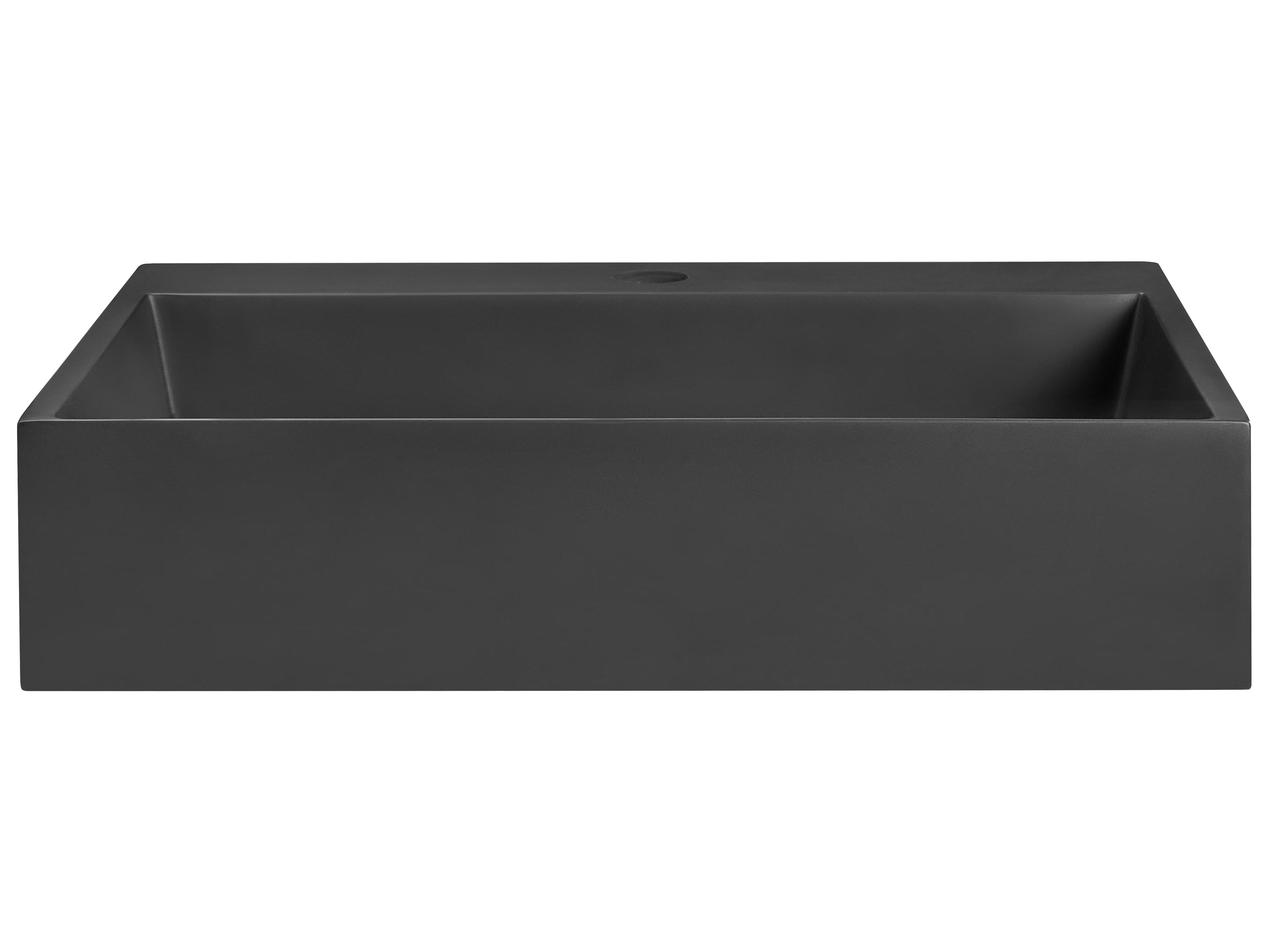 Wandgemonteerde wastafel QUENKO 50 x 38 cm Mineraal gietwerk Zwart