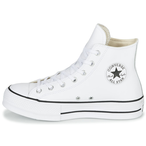 Converse - CHUCK TAYLOR ALL STAR LIFT CLEAN LEATHER HI - Blanc
