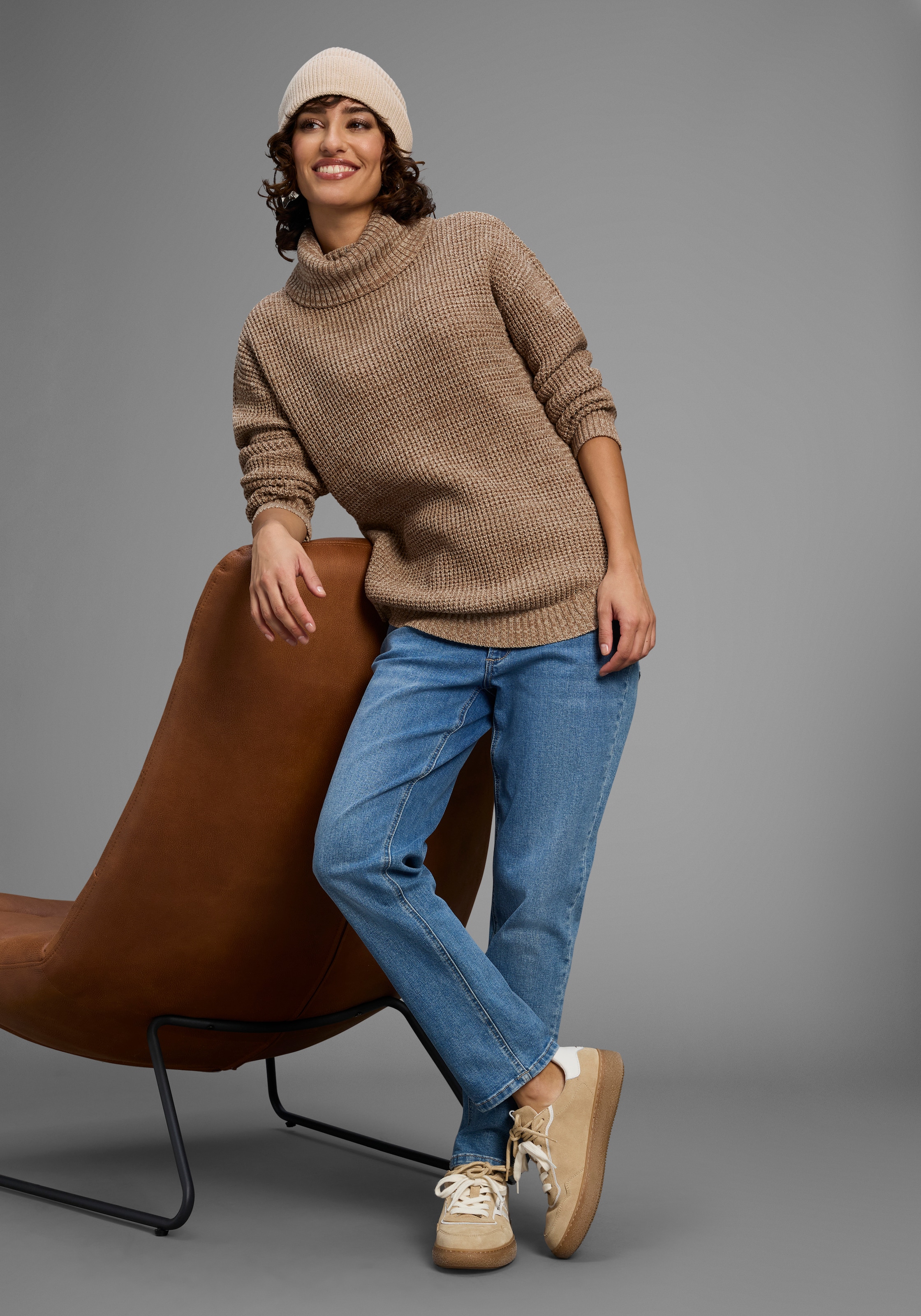 Laura Scott Rollkragenpullover , Winterpullover im lässigen Fit mit Waffelstruktur - NEUE KOLLEKTION