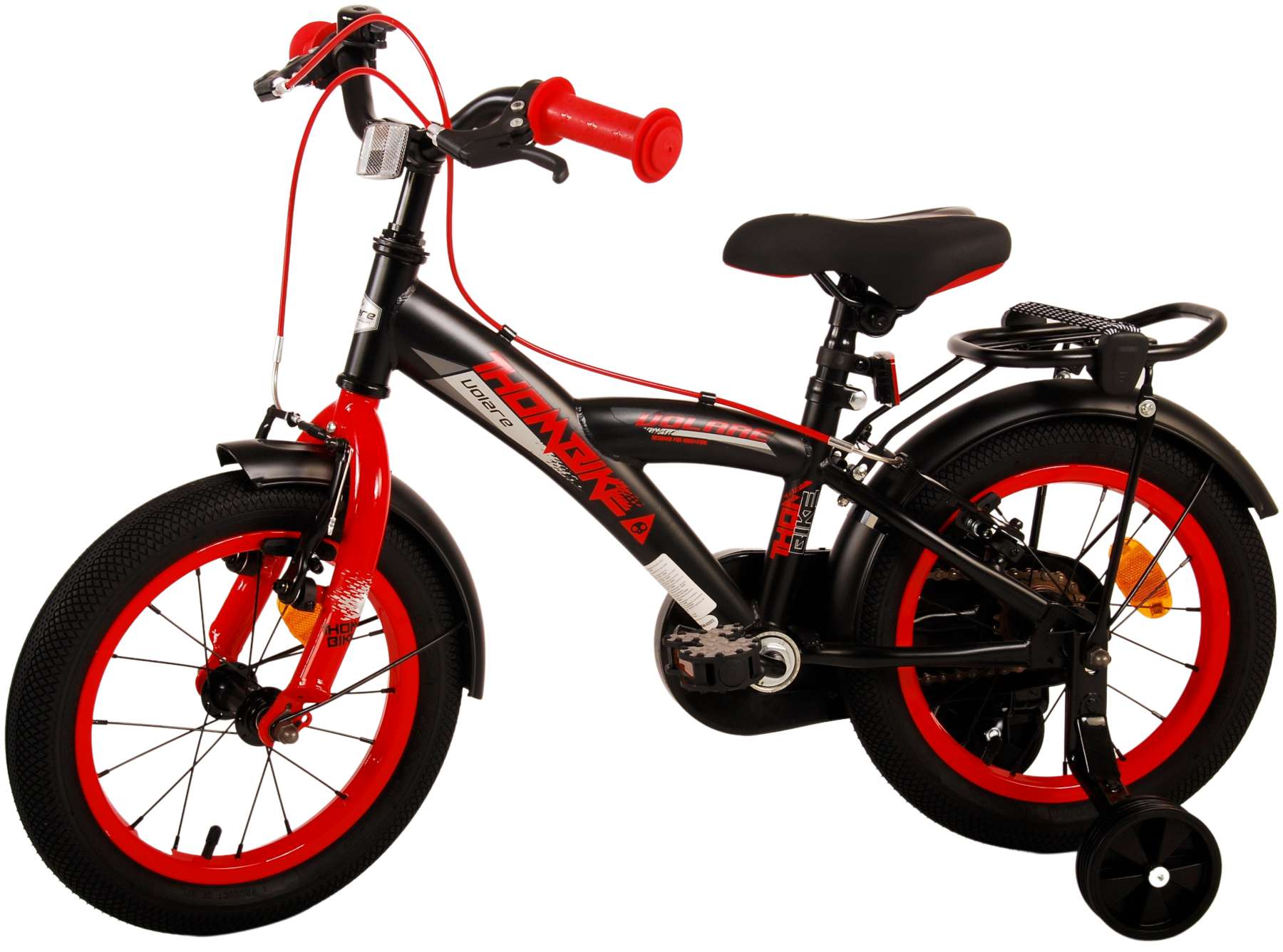 TPFSports Thombike Kinderfahrrad - Jungen - 14 Zoll - Rücktritt + Handbremse - Schwarz/Blau