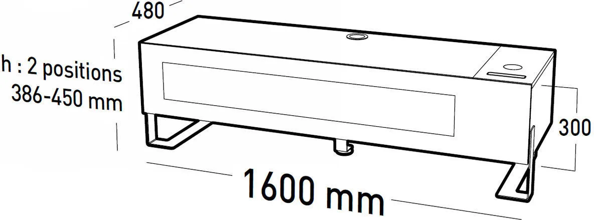 Erard Naga 1600 Carbone et colonne Meubles TV
