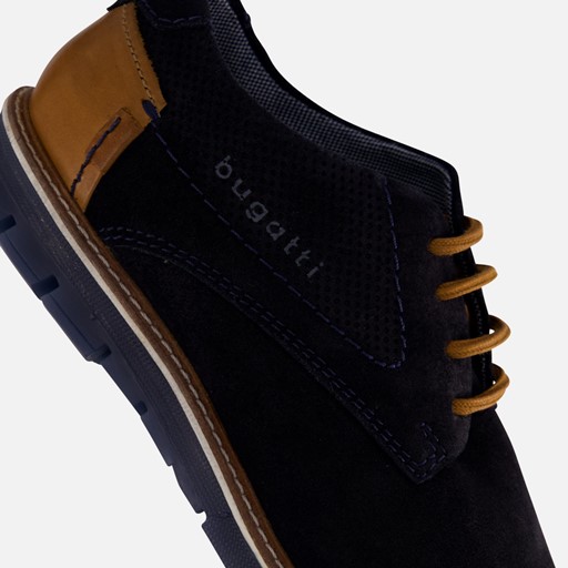 Bugatti Simone Sneakers blauw Suede