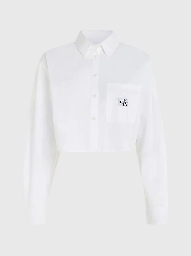 Camisa curta de algodão popeline