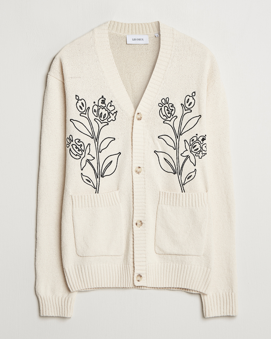 Les Deux Brad Embroidery Cardigan Ivory