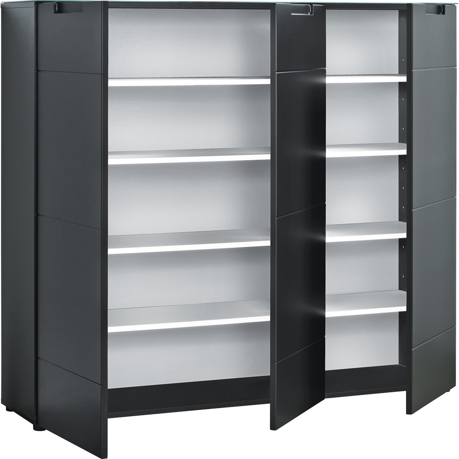 Schuhschrank Mailand Dekor anthrazit 135 x 120 x 34 cm