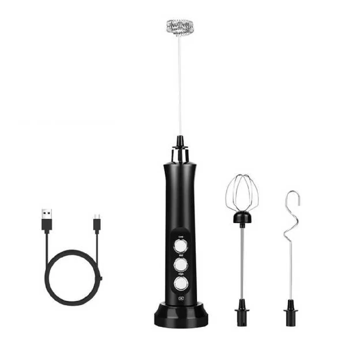 Universal Mélangeur à Lait Rechargeable - Noir