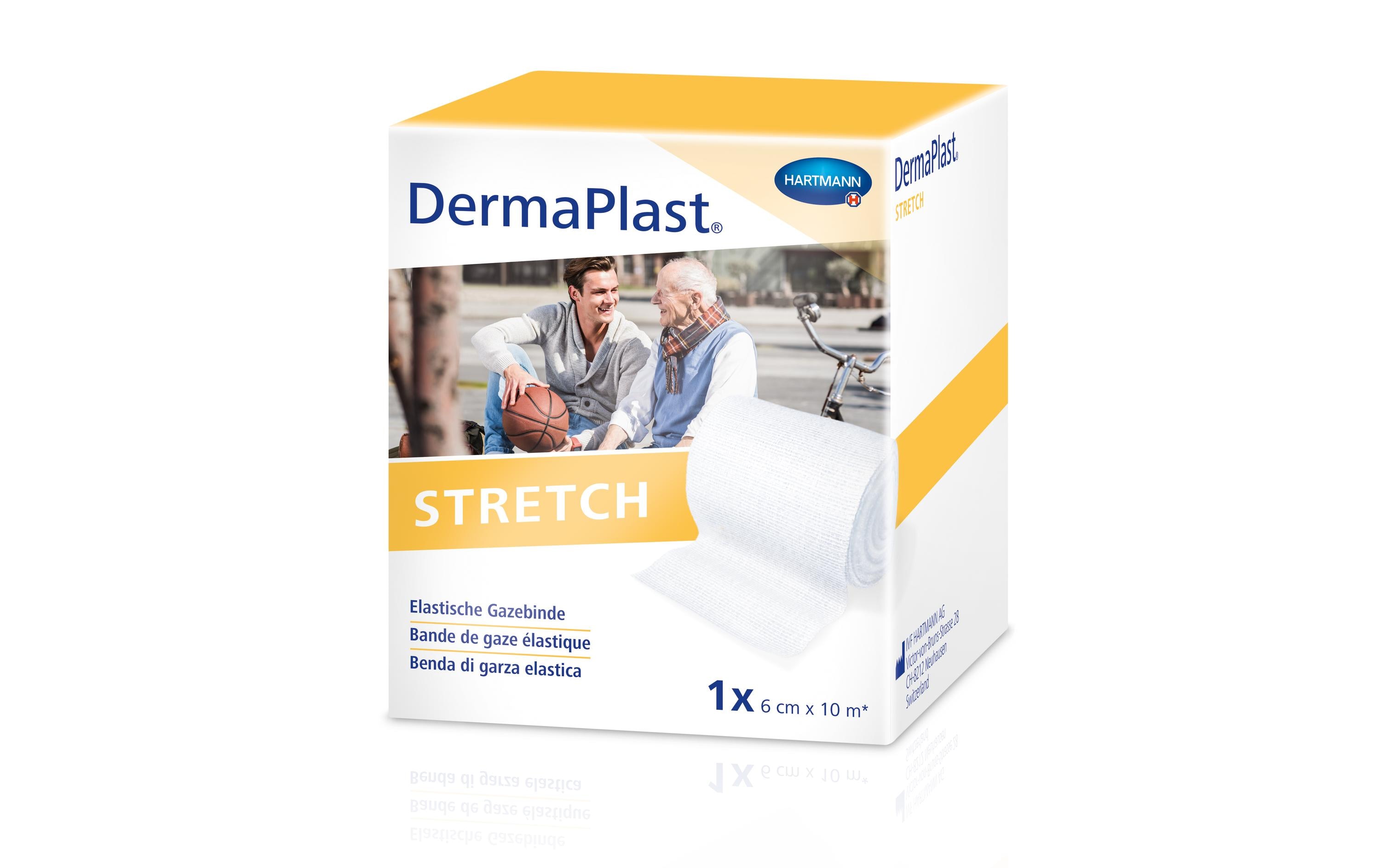 Gazebinde Stretch 1 Rolle à 6 cm x 10 mElastische Gazebinde