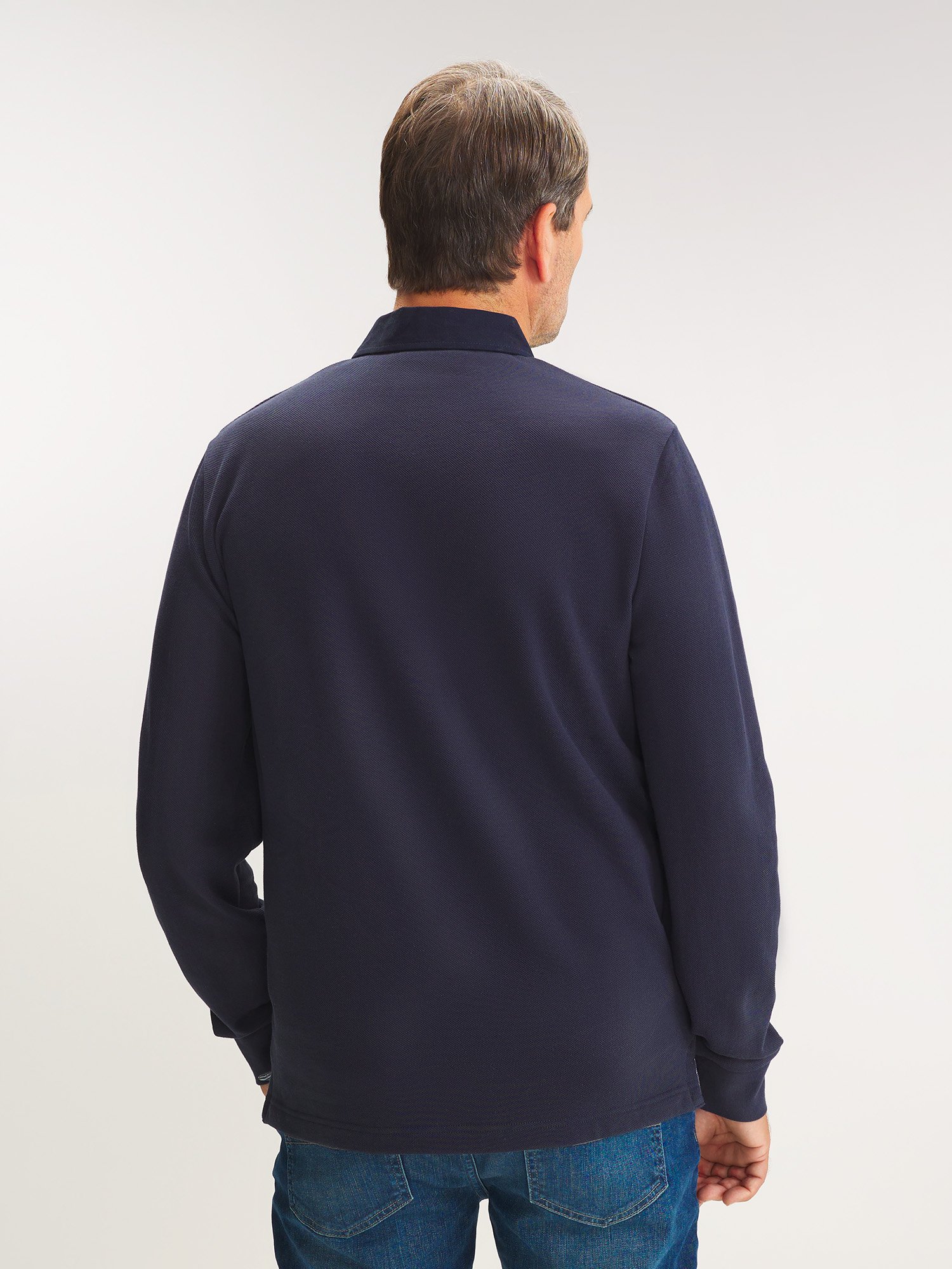 Polo Homme Chaud Manches Longues Marine