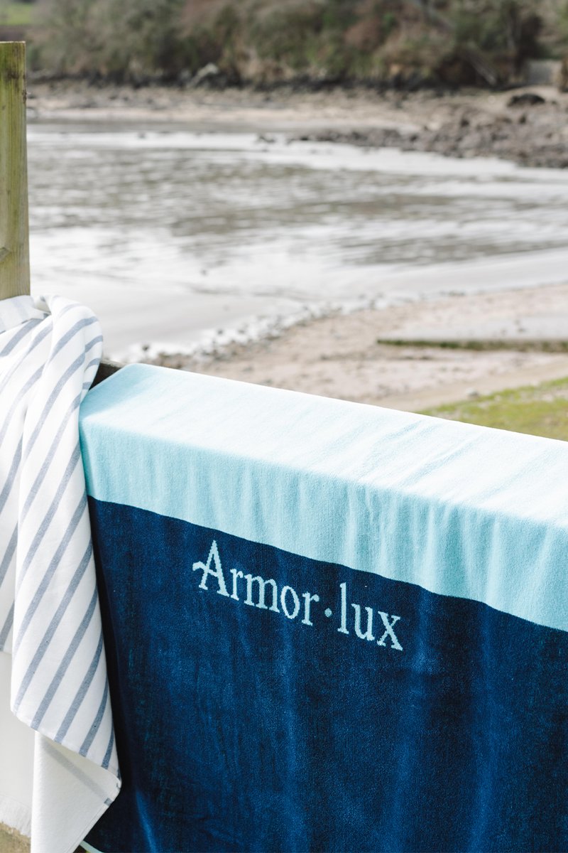 Drap de plage bicolore 90x160 cm - coton