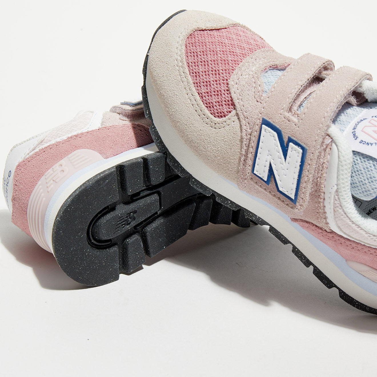 New Balance Baskets en Cuir & Textile 574 roses