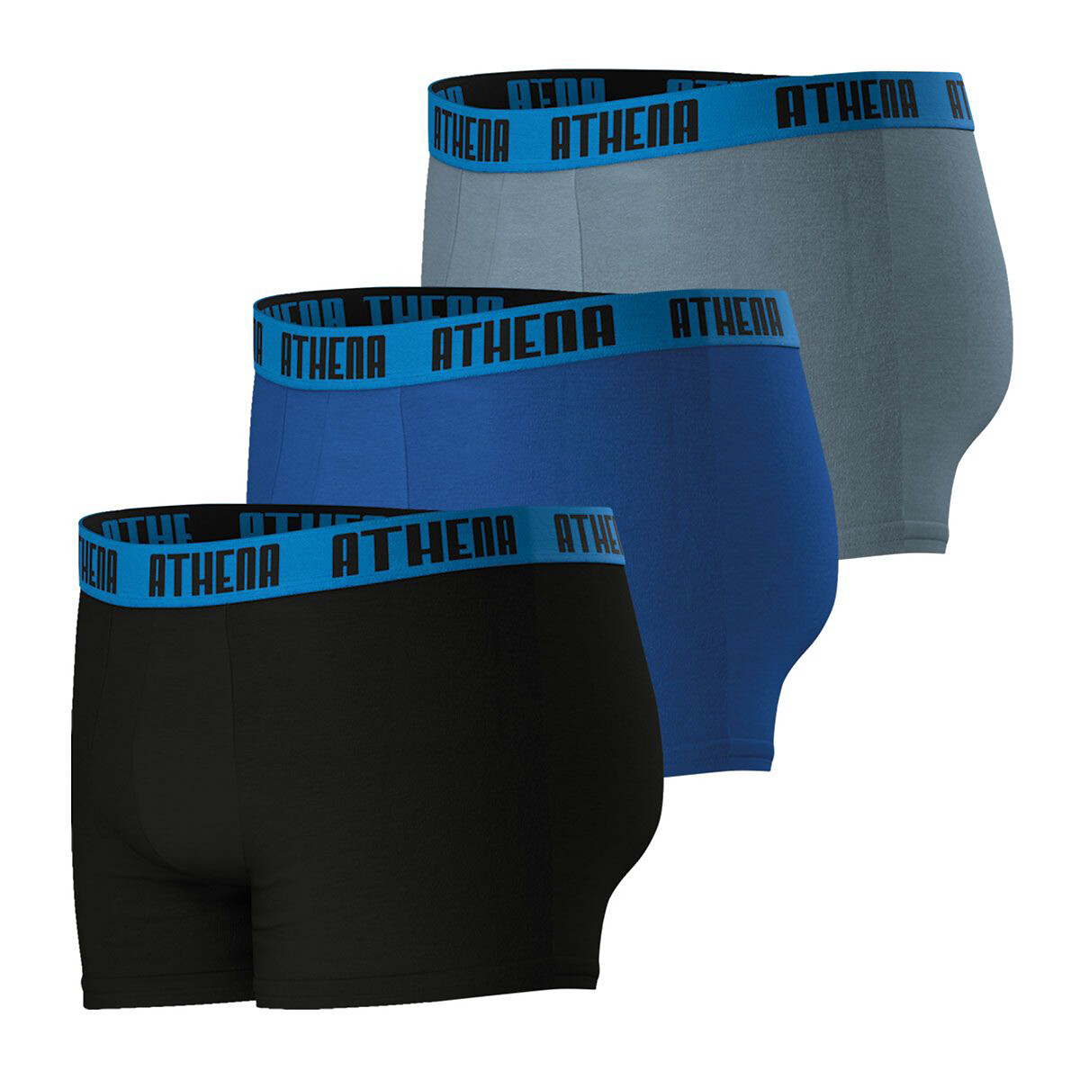ATHENA<br>Conjunto de 3 cuecas boxer na cor básica