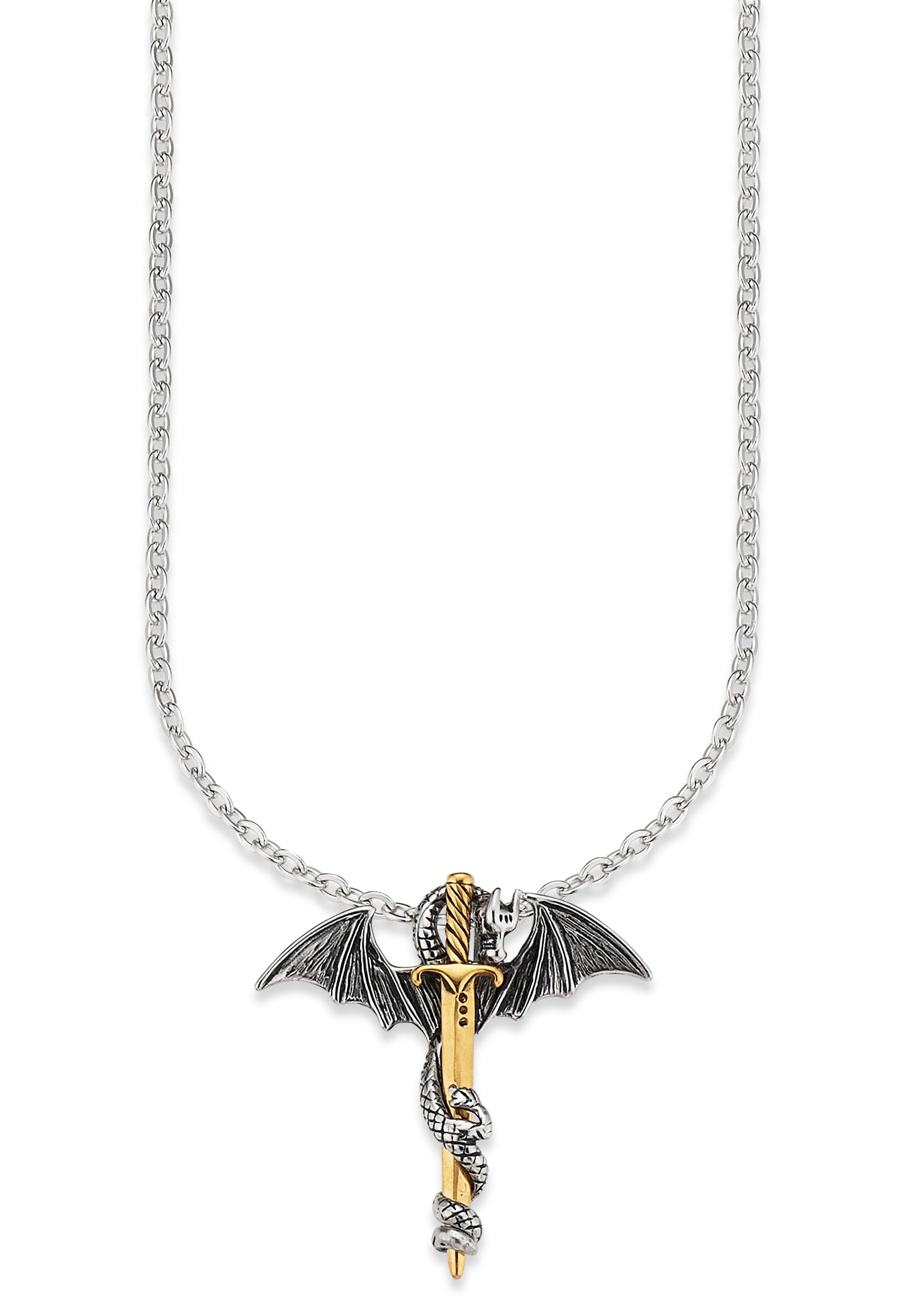 Bruno Banani Kette mit Anhänger »Schmuck Geschenk Halskette Drache Schwert Kreuz Ankerette«