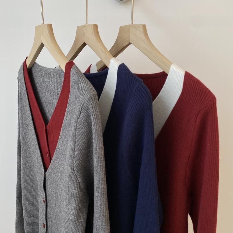 Rred - Mock tweedelig V-hals tweekleurig vest