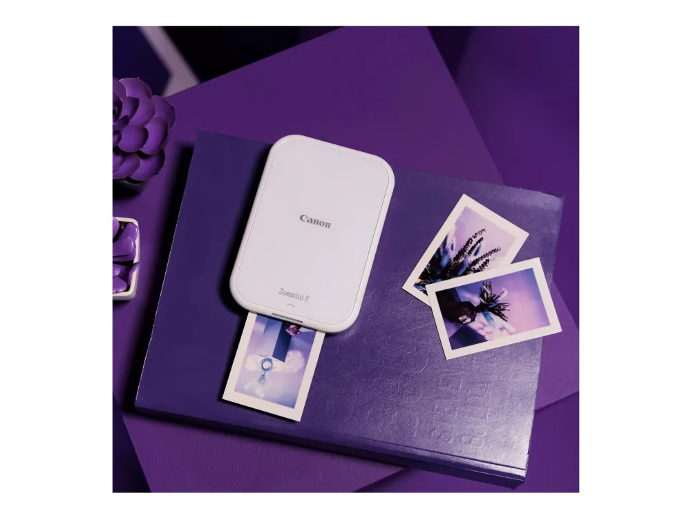 Canon Zoemini 2 - Printer - farve - zink - 50.8 x 76.2 mm - 313 x 500 dpi - op til 0.83 min./side (mono) / op til 0.83 min./side (farve) - kapacitet: 10 ark - Bluetooth 5.0 - perlehvid