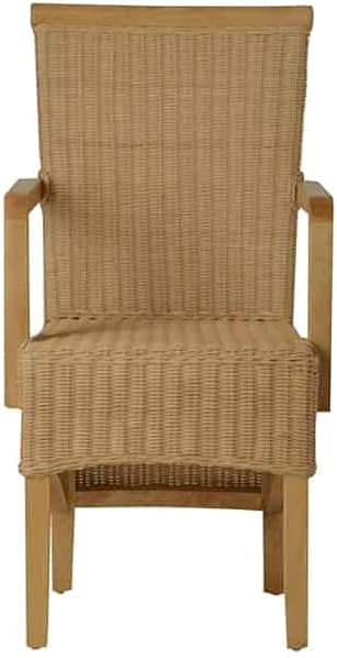 Armlehnstuhl Rattan 53x98x57 cm Modern Massivholz Mahagoni Natur