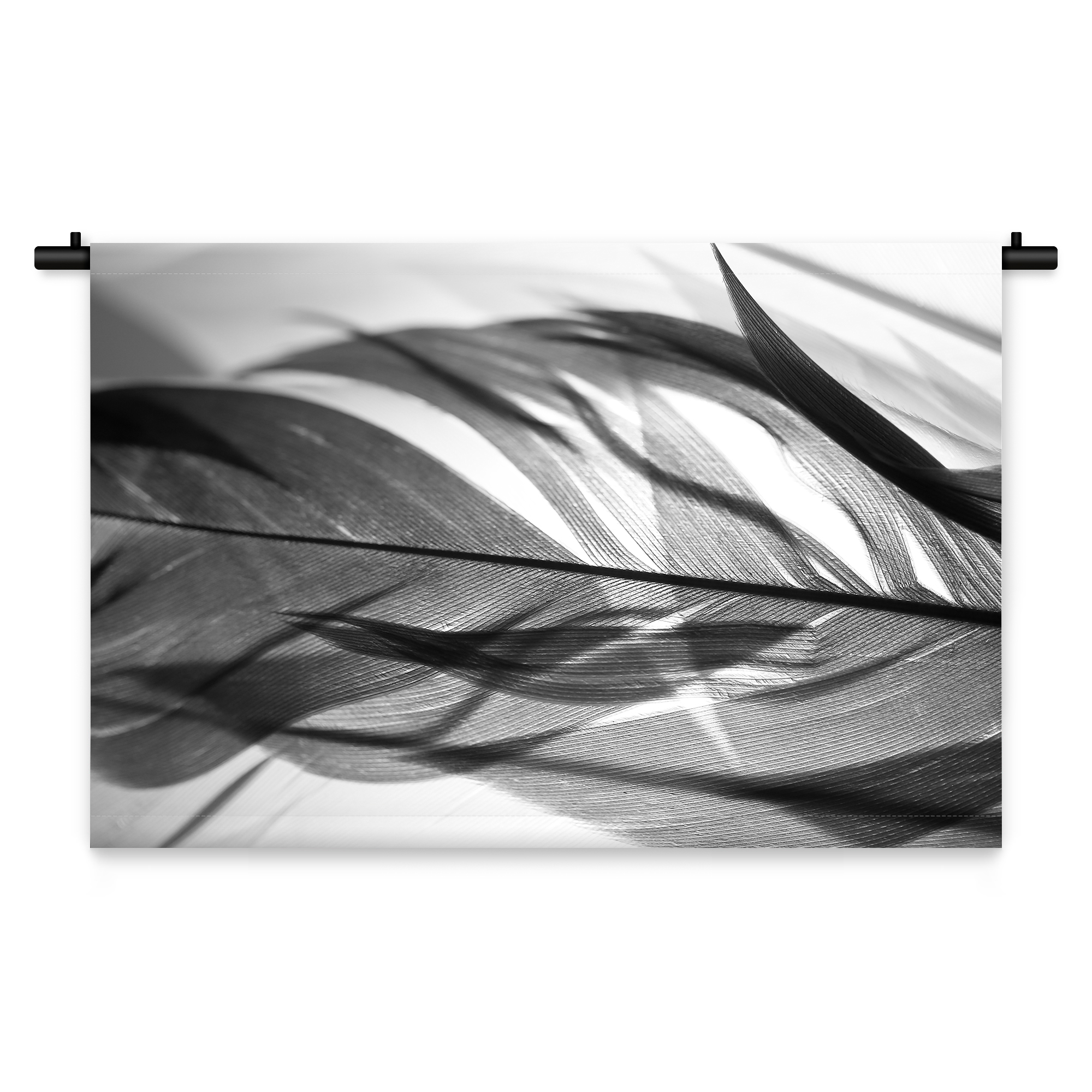 Wandkleed Veer zwart wit 180x120 cm