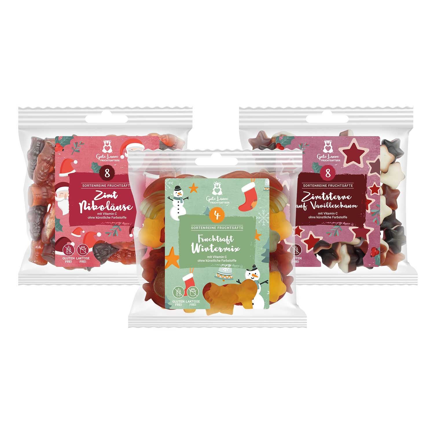 naschlabor 3er-Set Fruchtsaftbären Mix Weihnachten