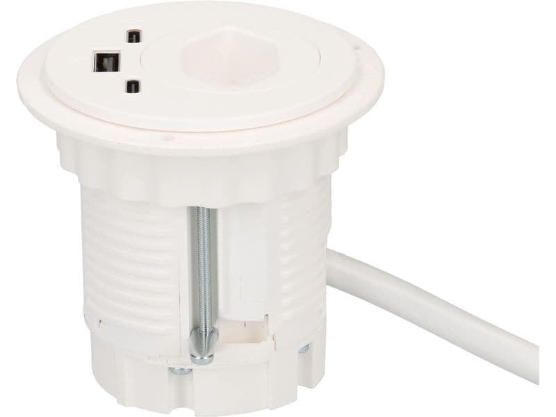 max connect Anschlussfeld Einbau Weiss 1x Typ 13 USB-A/C 25 Steckdose