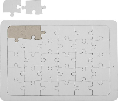 Lav Selv Puslespil - Uden Motiv - Hvid - 21X30 CM