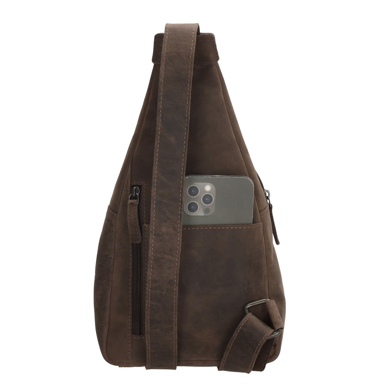 Hide & Stitches Idaho Radiant Schoudertas donkerbruin