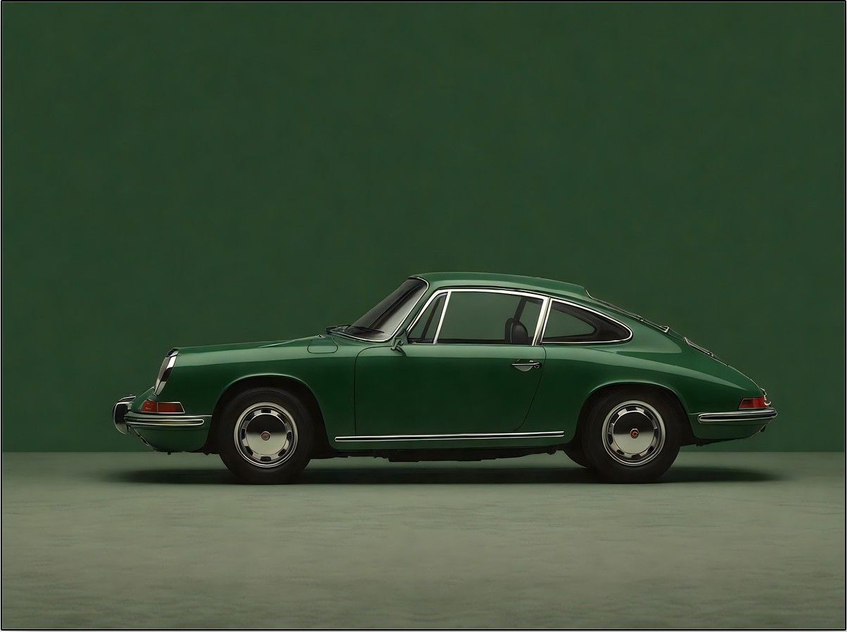 Wandkleed Green Porsche
