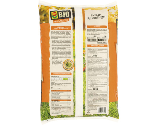 COMPO BIO herfstgazonmeststof 20 kg 400 m² organische meststof