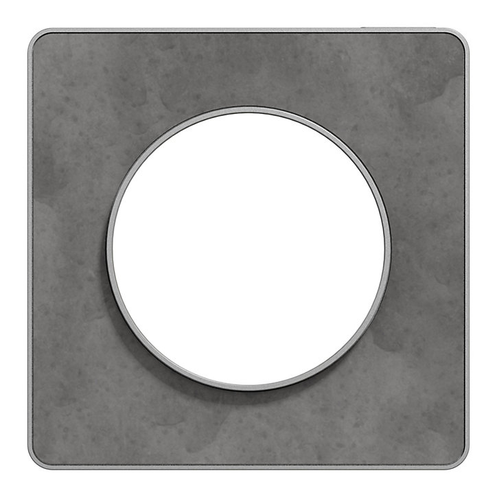 Plaque de finition simple Schneider Electric Odace Touch ardoise liseré aluminium