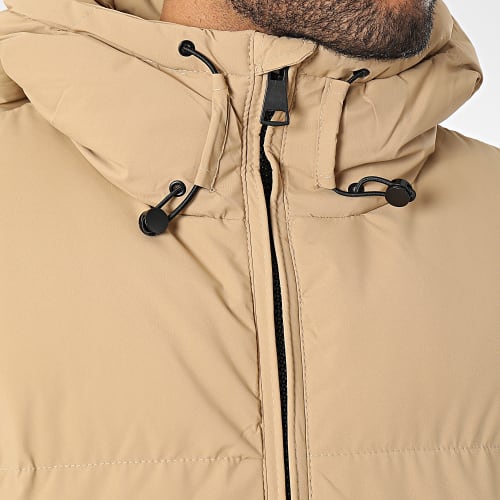 Doudoune Capuche Sans Manches Camel