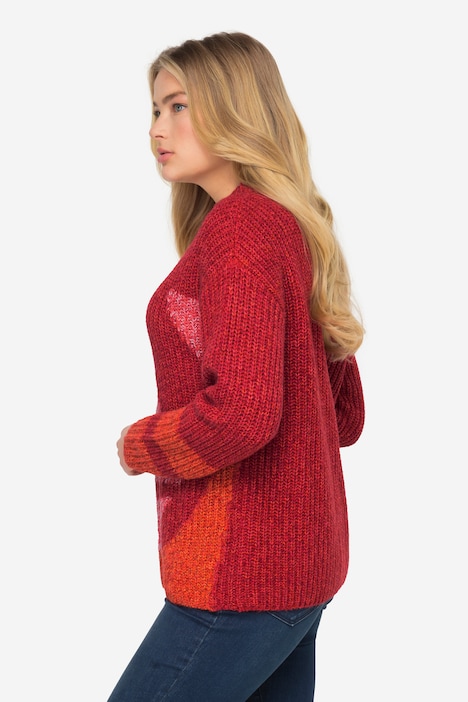 Jacquard Pullover, Langarm, Rundhals