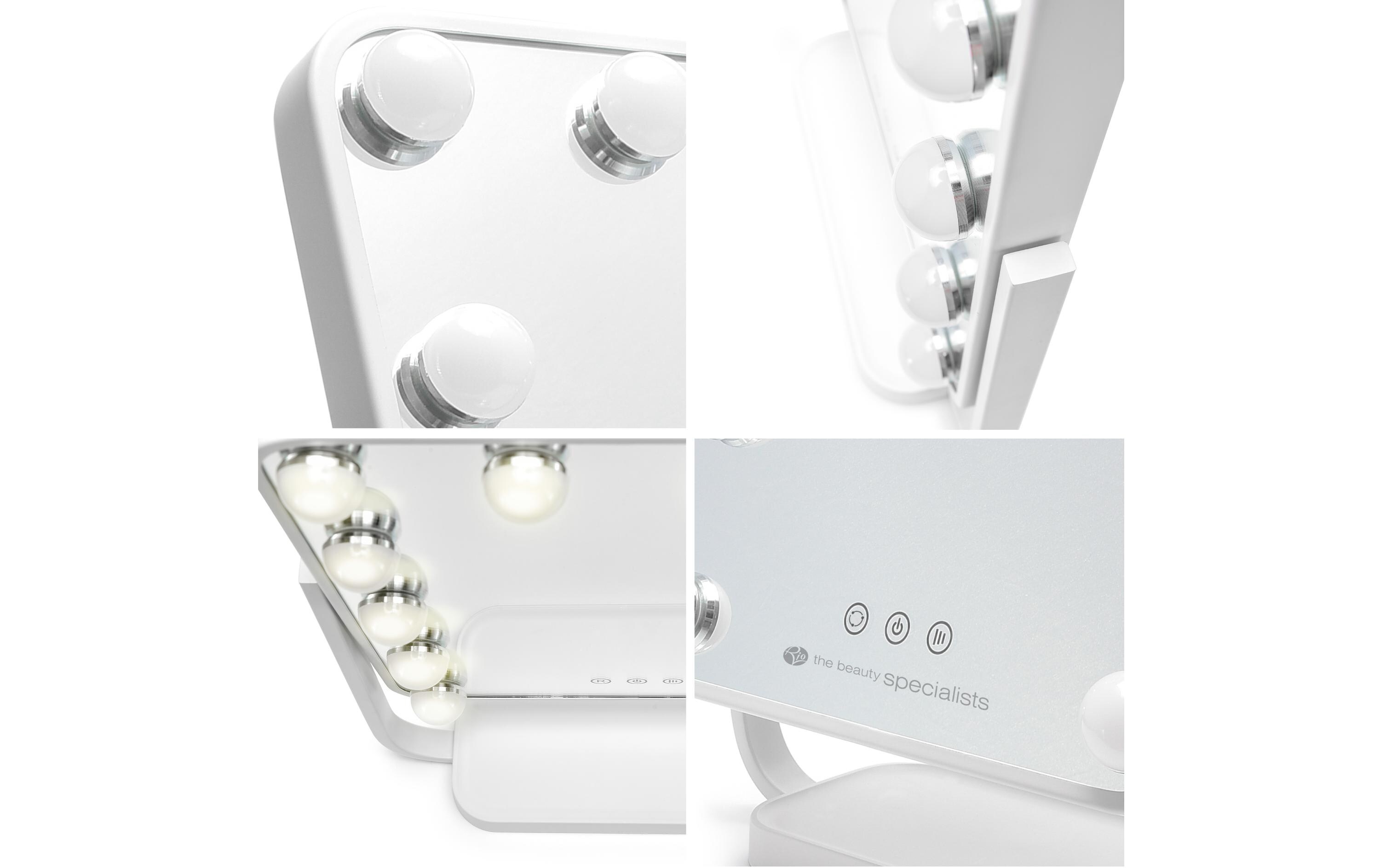 Kosmetikspiegel Hollywood Glamour Weiss<br>Schminktisch Spiegel